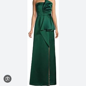 aidan mattox mikado bustier forest NEW size 2 night gown wedding